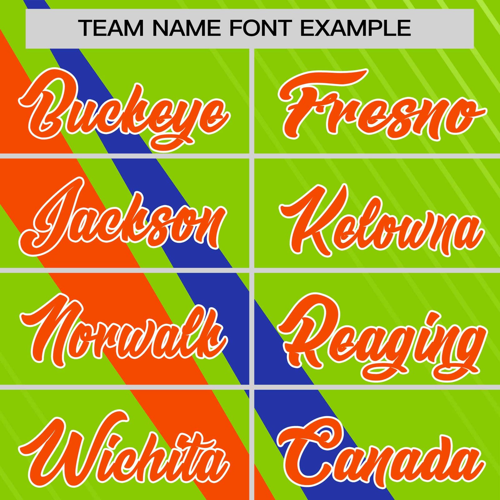 Custom Neon Green-Royal Blue Orange Personalized Slash Pattern Performance T-Shirt