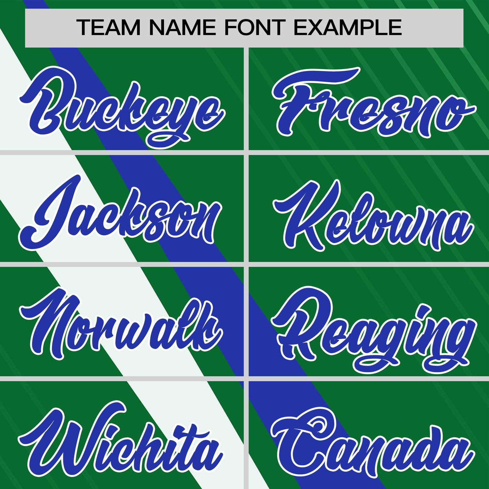 Custom Kelly Green-Royal Blue White Personalized Slash Pattern Performance T-Shirt