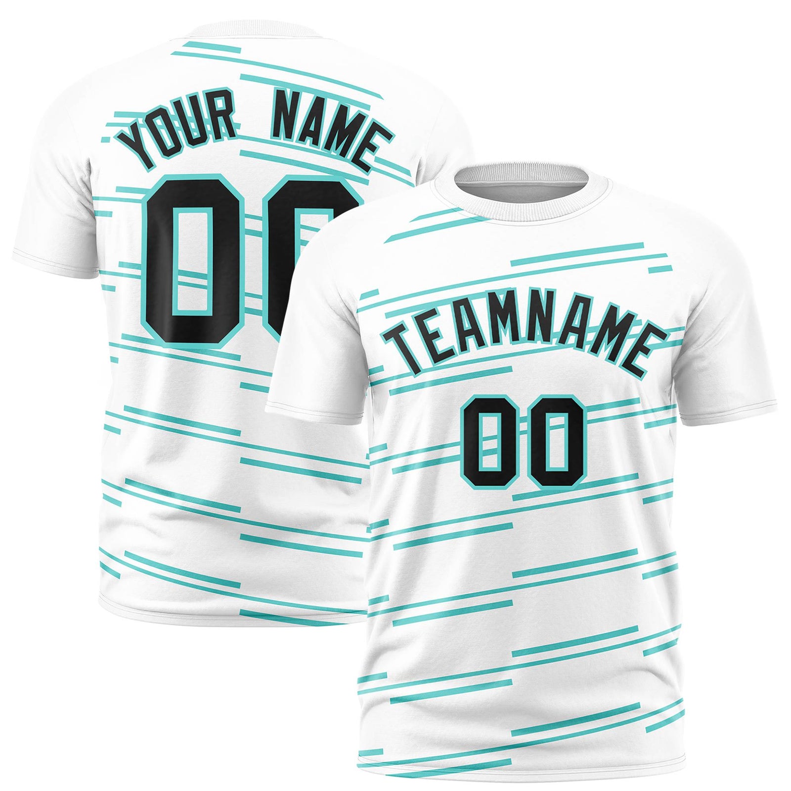 Custom White Bright Green Personalized Slanting Line Graffiti Pattern Performance T-Shirt