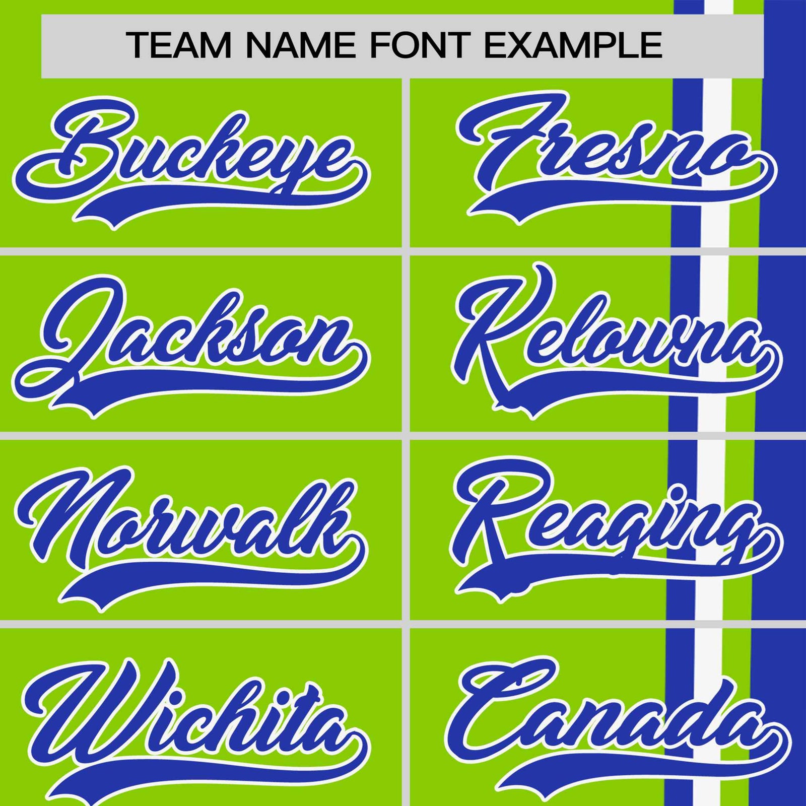 Custom Neon Green Royal Blue-White Crew neck Color Contrast Design T-Shirts