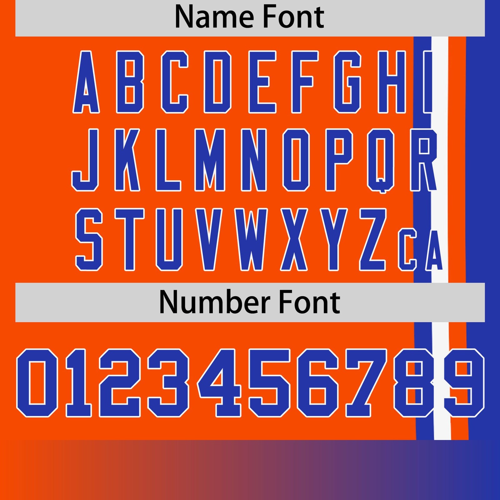 Custom Orange Royal Blue-White Crew neck Color Contrast Design T-Shirts