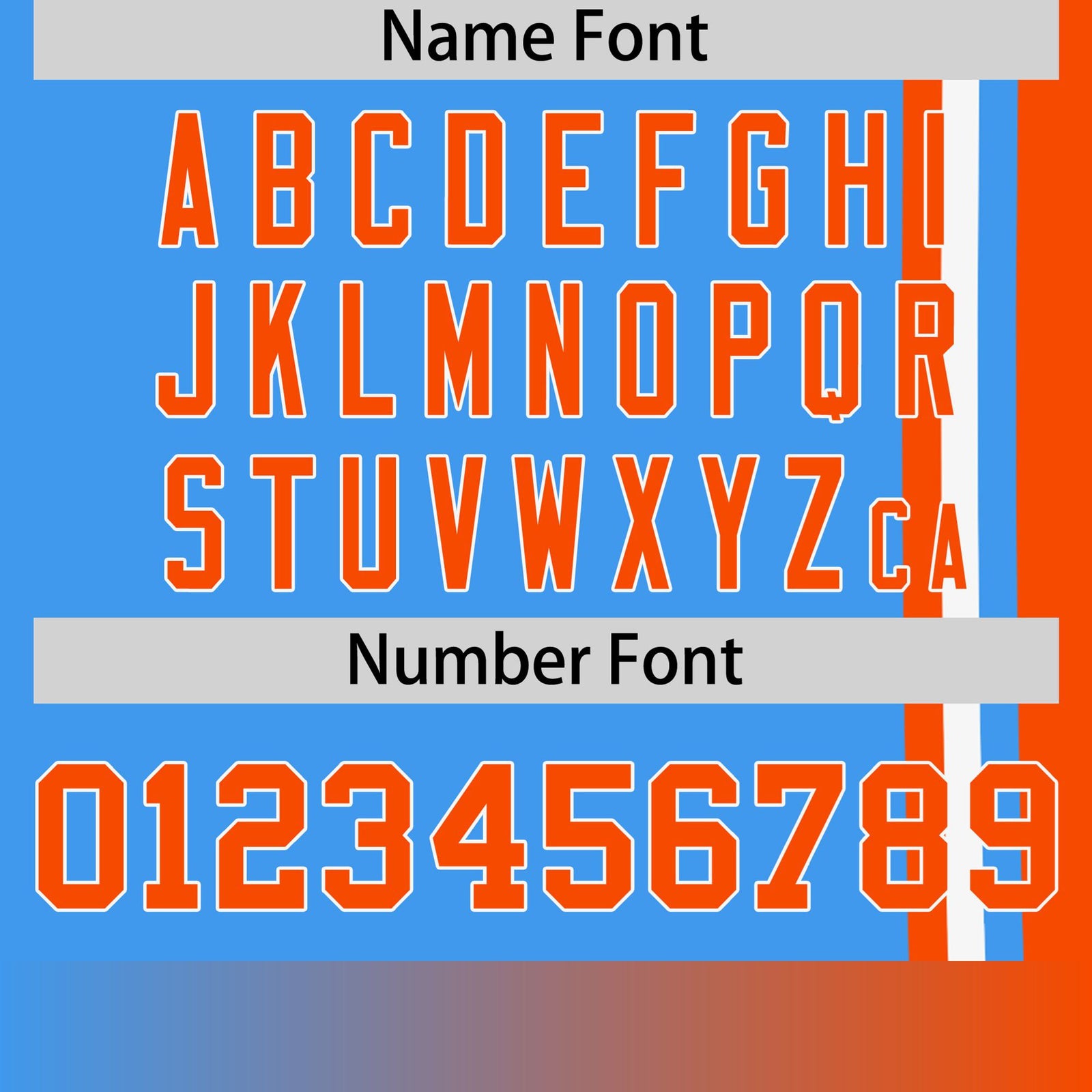 Custom Powder Blue Orange-White Crew neck Color Contrast Design T-Shirts