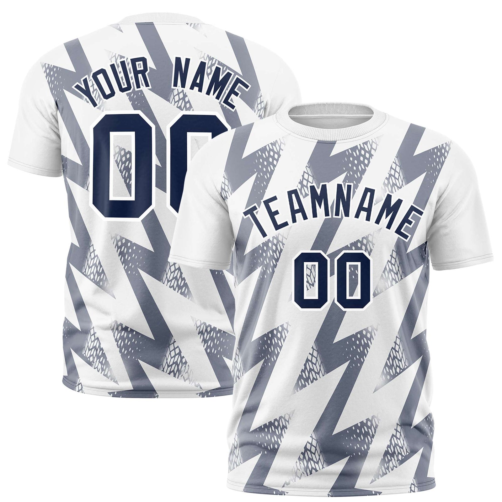 Custom White Crew neck Wheel Triangle Design Performance T-Shirt