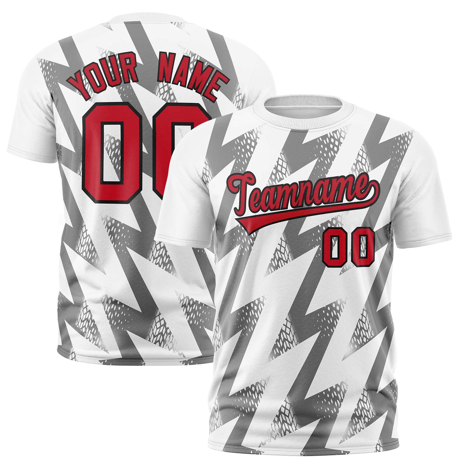 Custom White Crew neck Wheel Triangle Design Performance T-Shirt