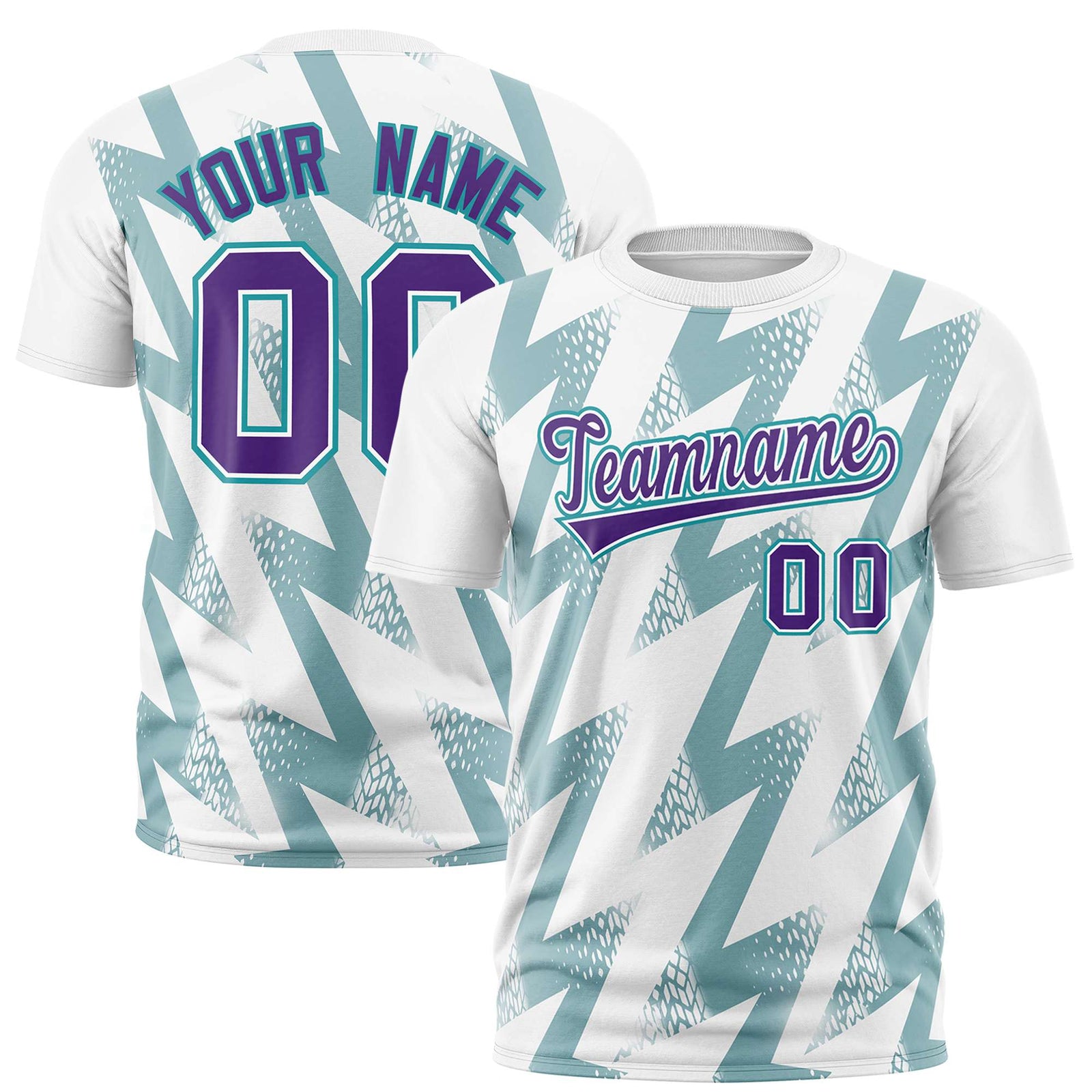 Custom White Crew neck Wheel Triangle Design Performance T-Shirt