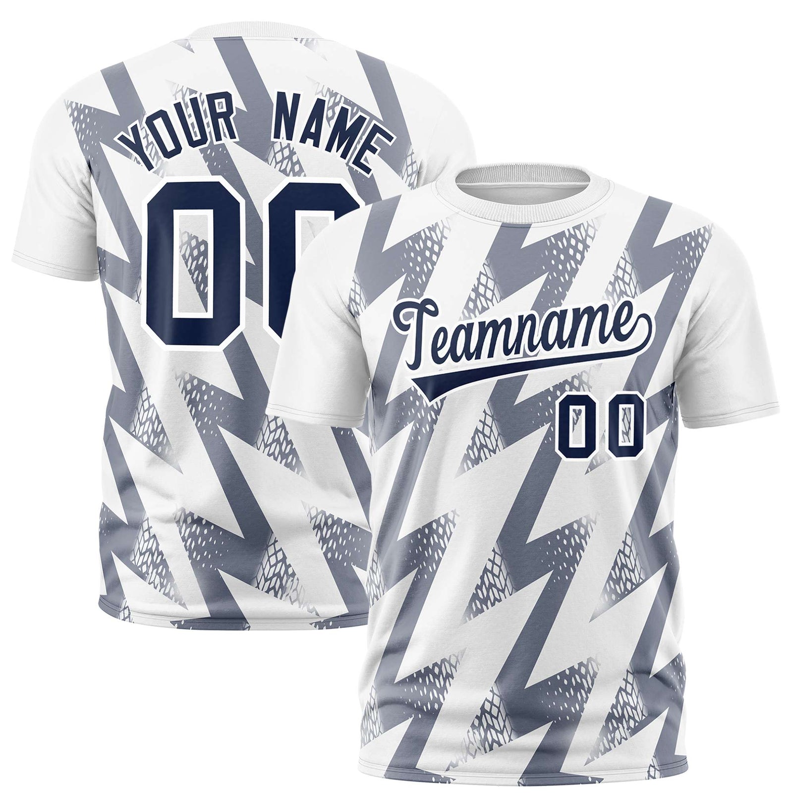 Custom White Crew neck Wheel Triangle Design Performance T-Shirt