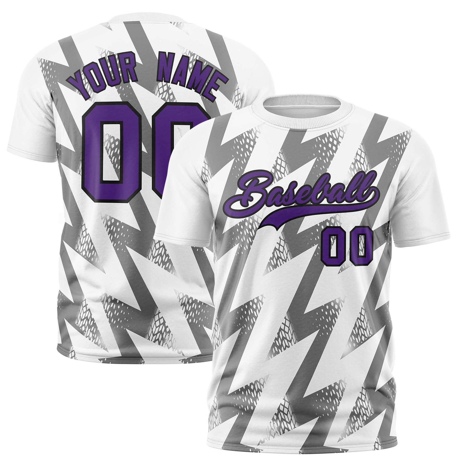 Custom White Crew neck Wheel Triangle Design Performance T-Shirt