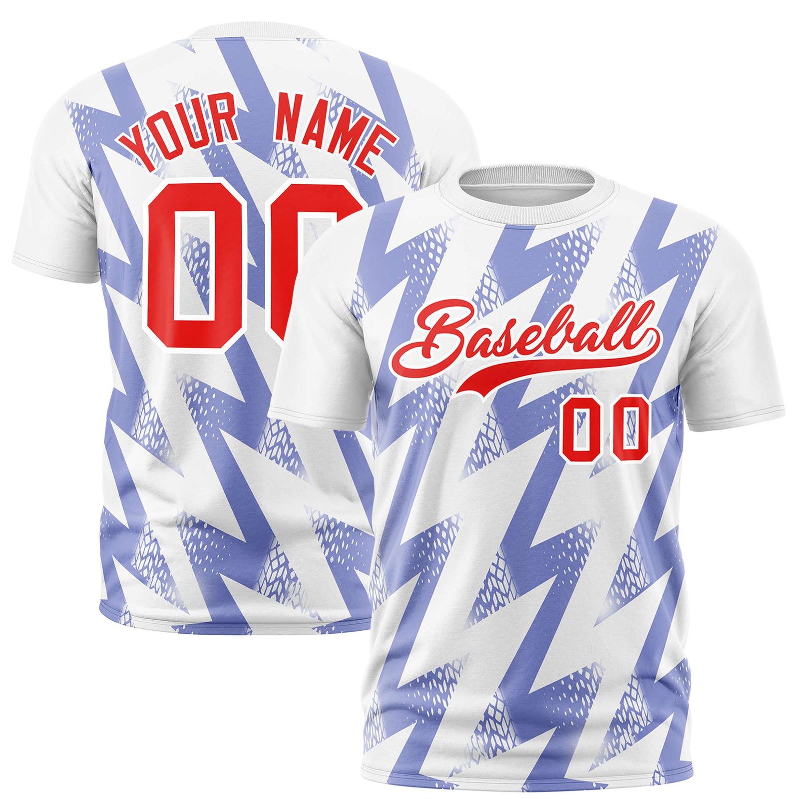 Custom White Crew neck Wheel Triangle Design Performance T-Shirt