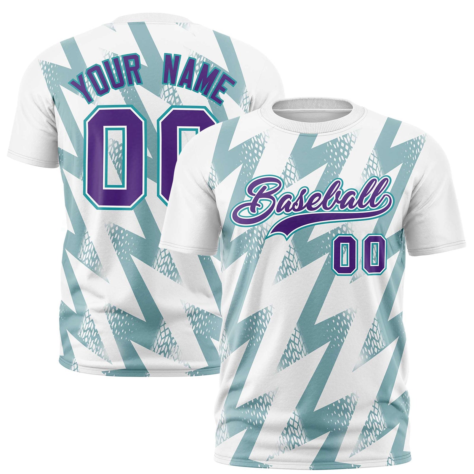 Custom White Crew neck Wheel Triangle Design Performance T-Shirt