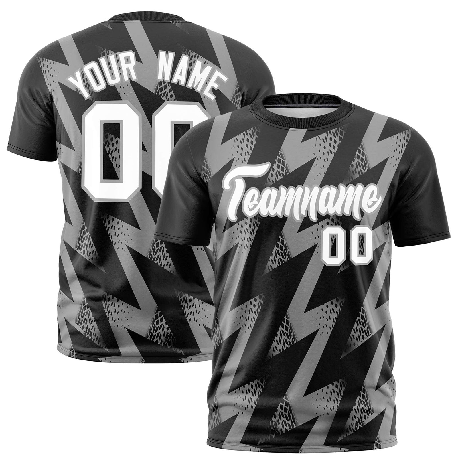 Custom Black Crew neck Wheel Triangle Design Performance T-Shirt