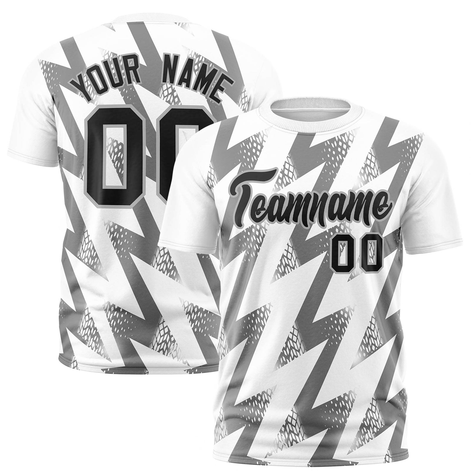 Custom White Crew neck Wheel Triangle Design Performance T-Shirt
