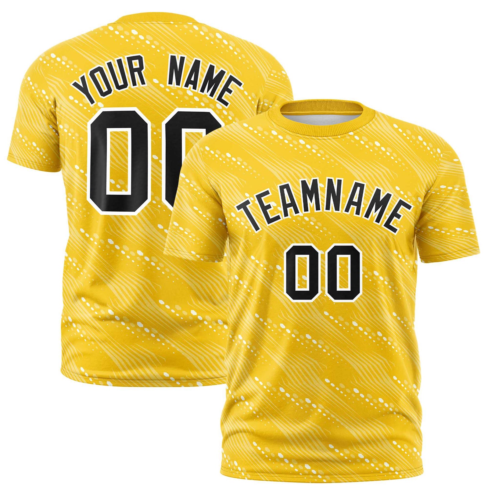 Custom Gold01 White Personalized Dotted Line Graffiti Pattern Performance T-Shirt