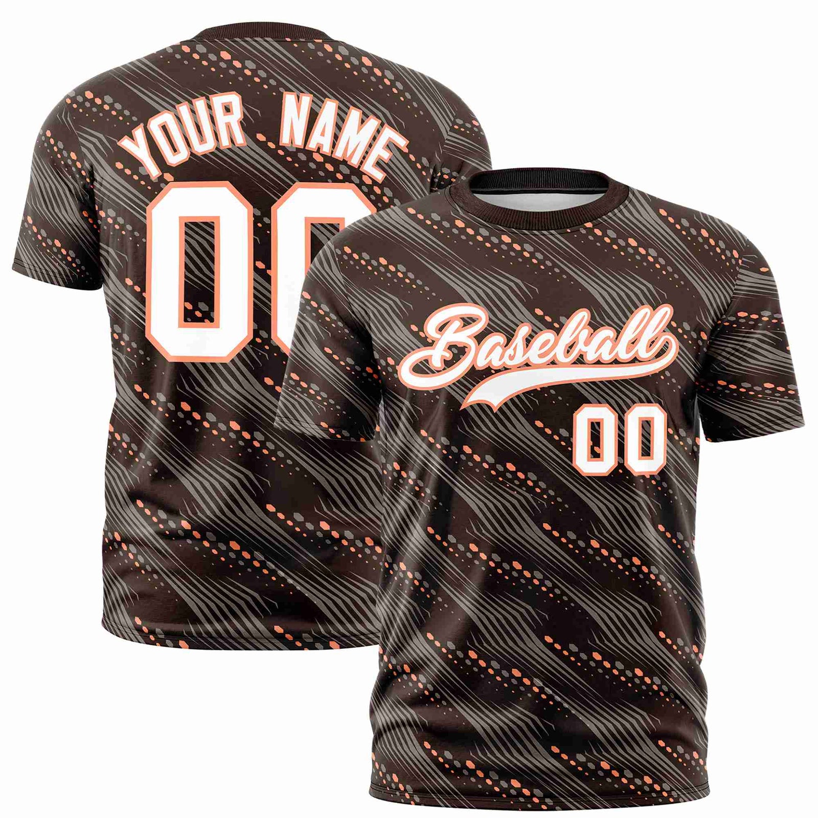 Custom Black Light Pink Personalized Dotted Line Graffiti Pattern Performance T-Shirt