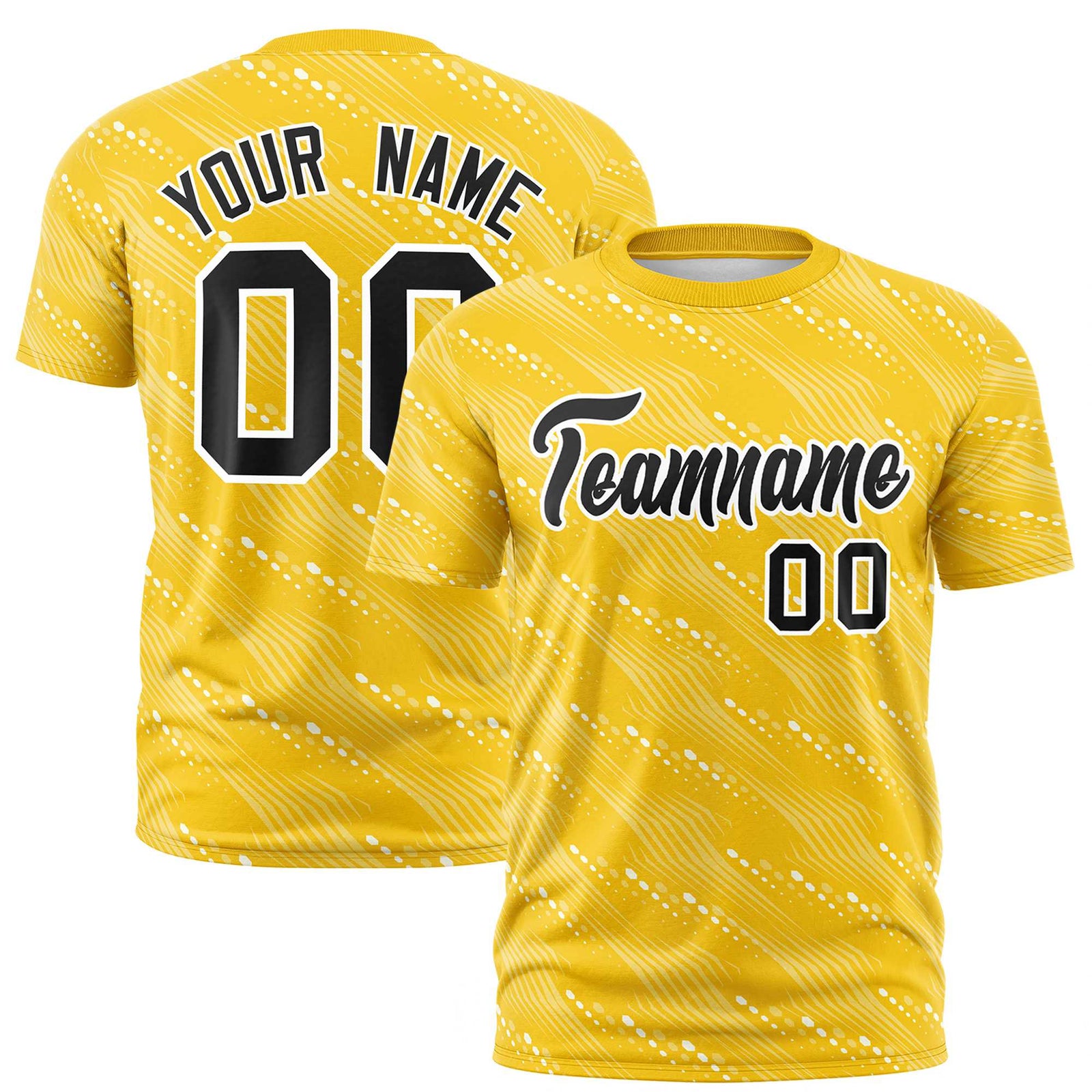 Custom Gold01 White Personalized Dotted Line Graffiti Pattern Performance T-Shirt