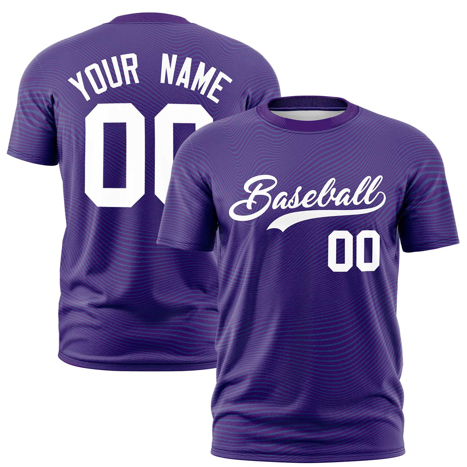 Custom Purple White Personalized High Wire Pattern Performance T-Shirt