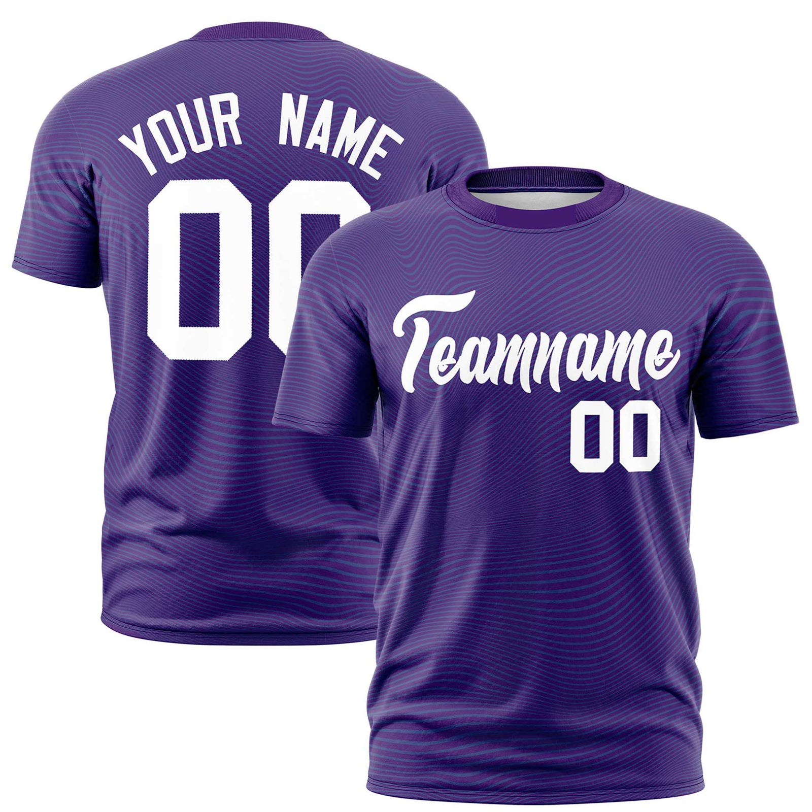 Custom Purple White Personalized High Wire Pattern Performance T-Shirt