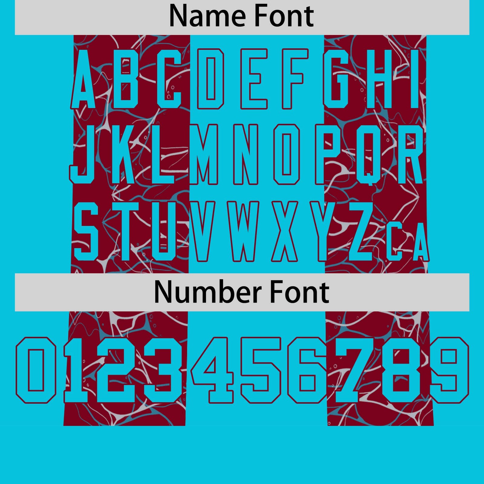 Custom Sky Blue Crimson Crew neck Ripple Shapes Design Performance T-Shirt