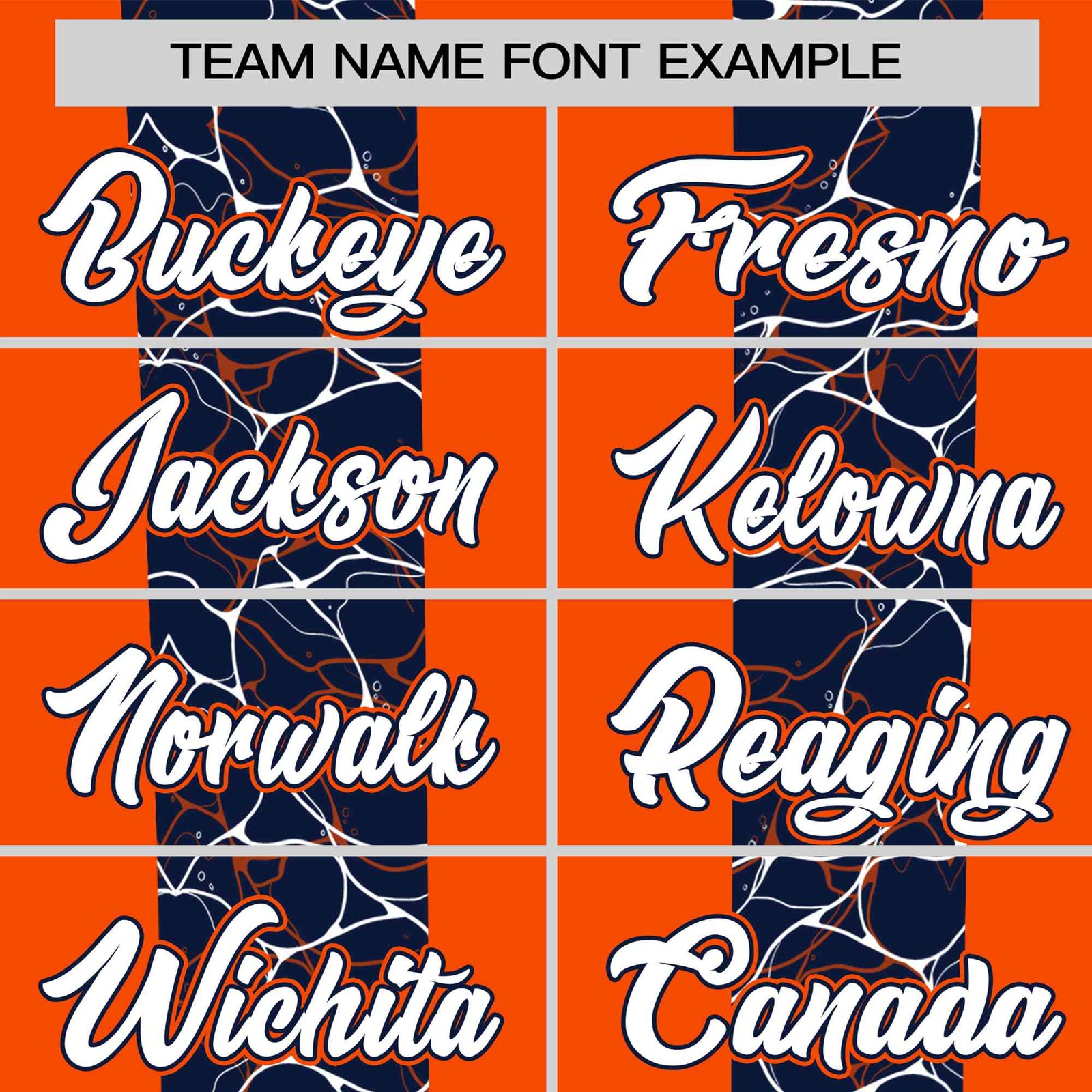 Custom Orange Navy Crew neck Ripple Shapes Design Performance T-Shirt