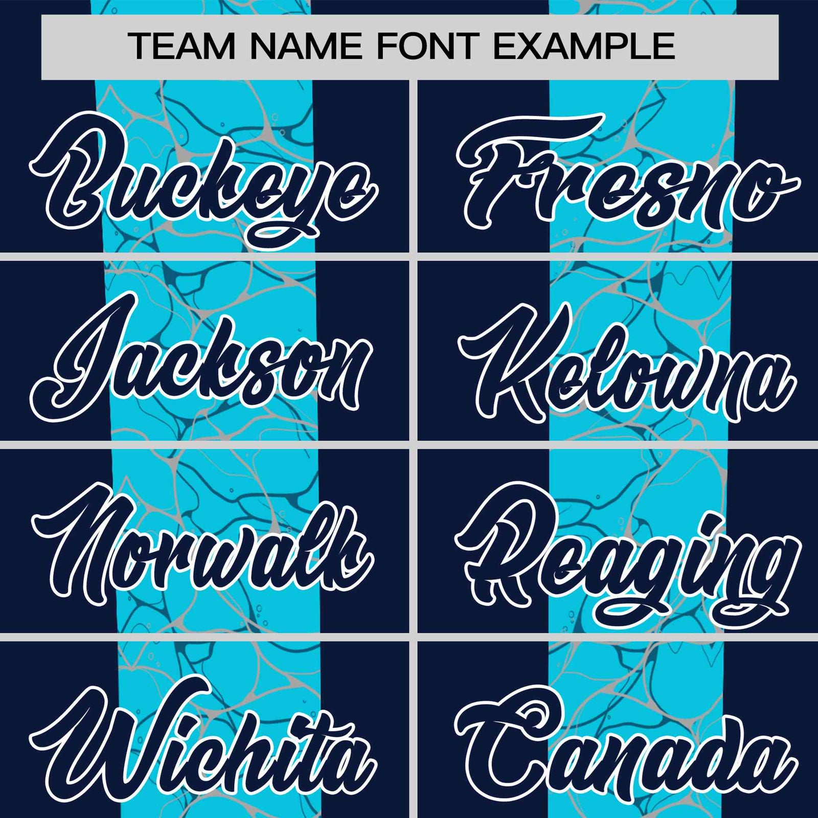 Custom Navy Sky Blue Crew neck Ripple Shapes Design Performance T-Shirt