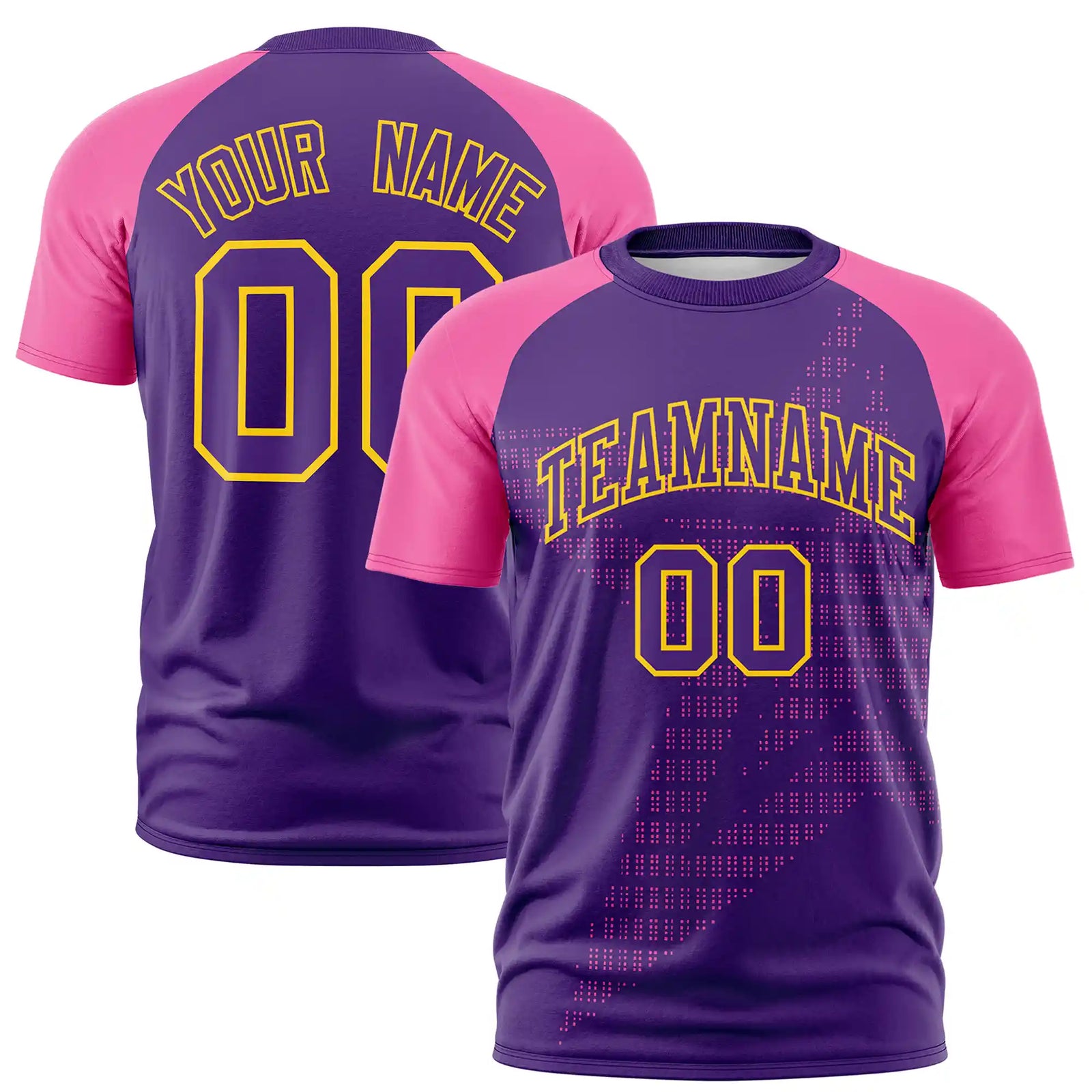 Custom Purple Pink Crew Neck Star Style Design Performance T-Shirt