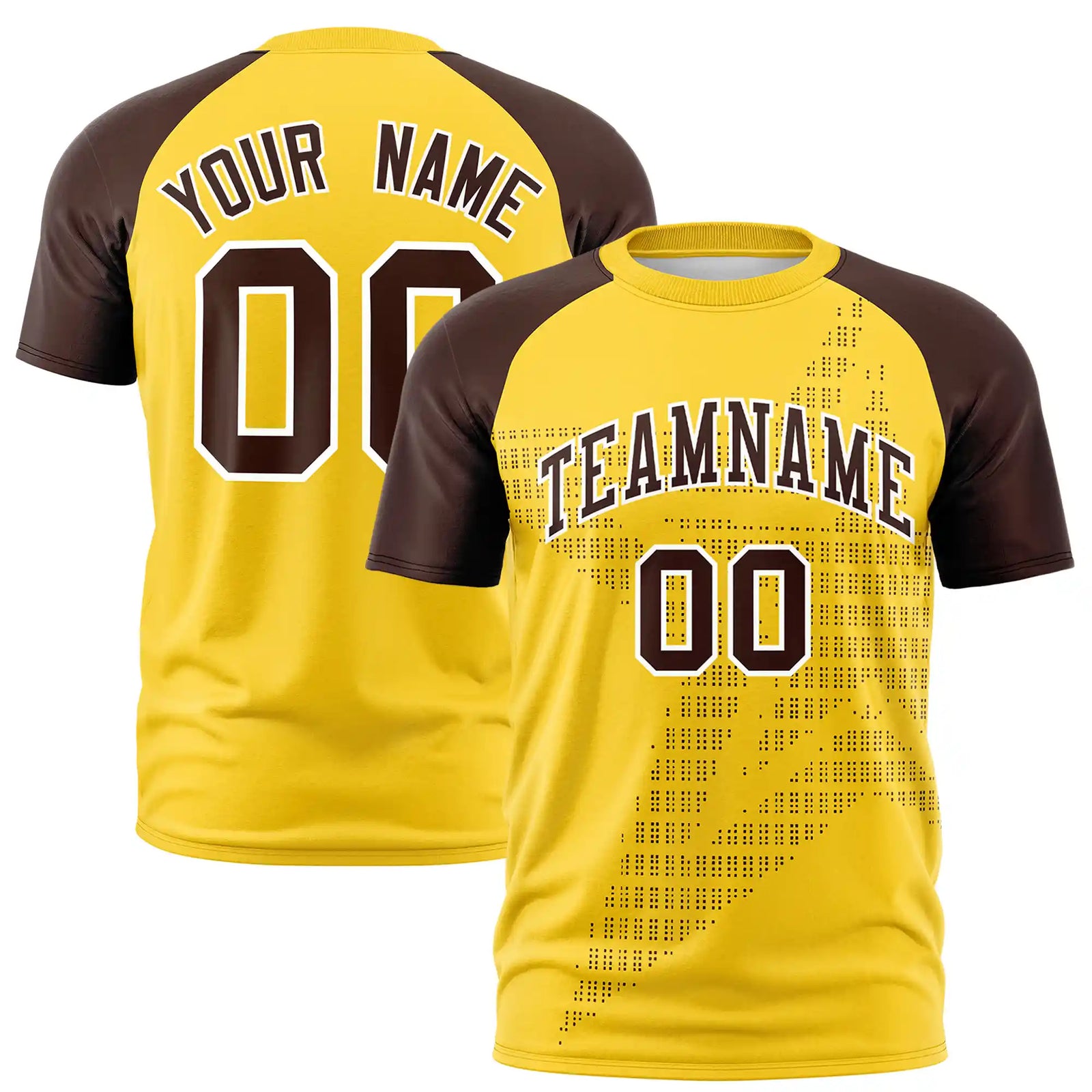 Custom Gold01 Brown Crew Neck Star Style Design Performance T-Shirt