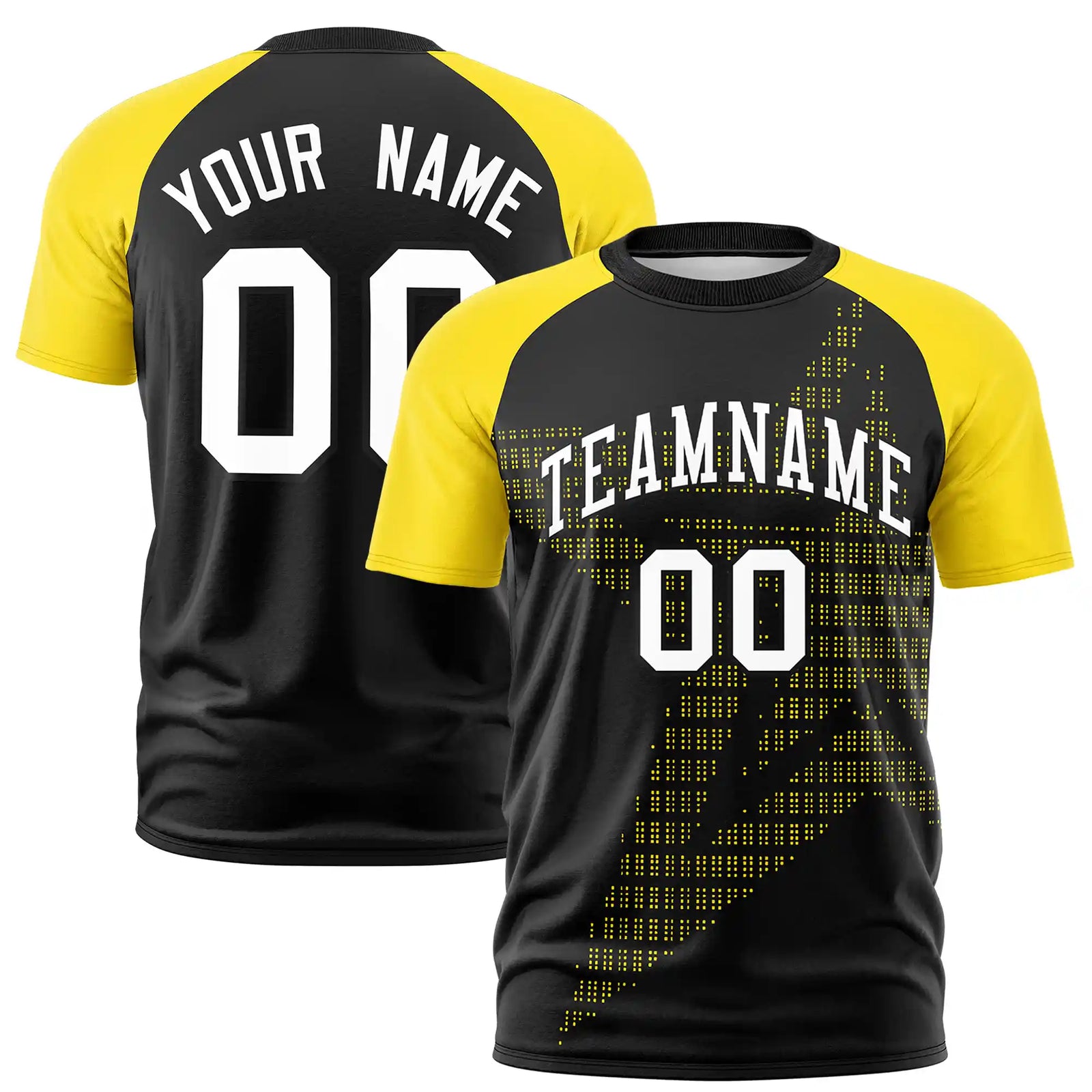 Custom Black Gold01 Crew Neck Star Style Design Performance T-Shirt