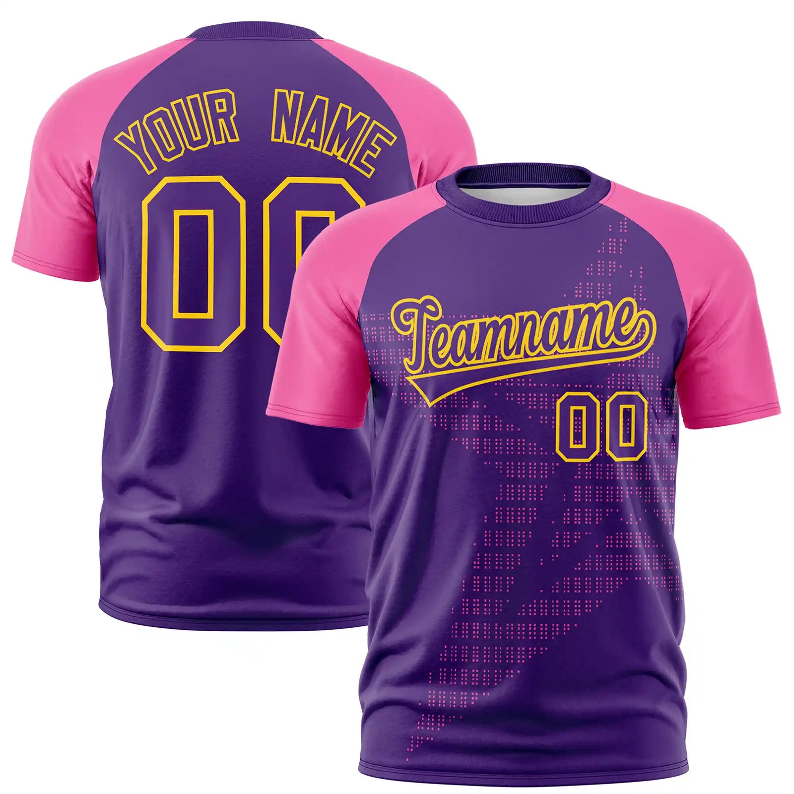 Custom Purple Pink Crew Neck Star Style Design Performance T-Shirt