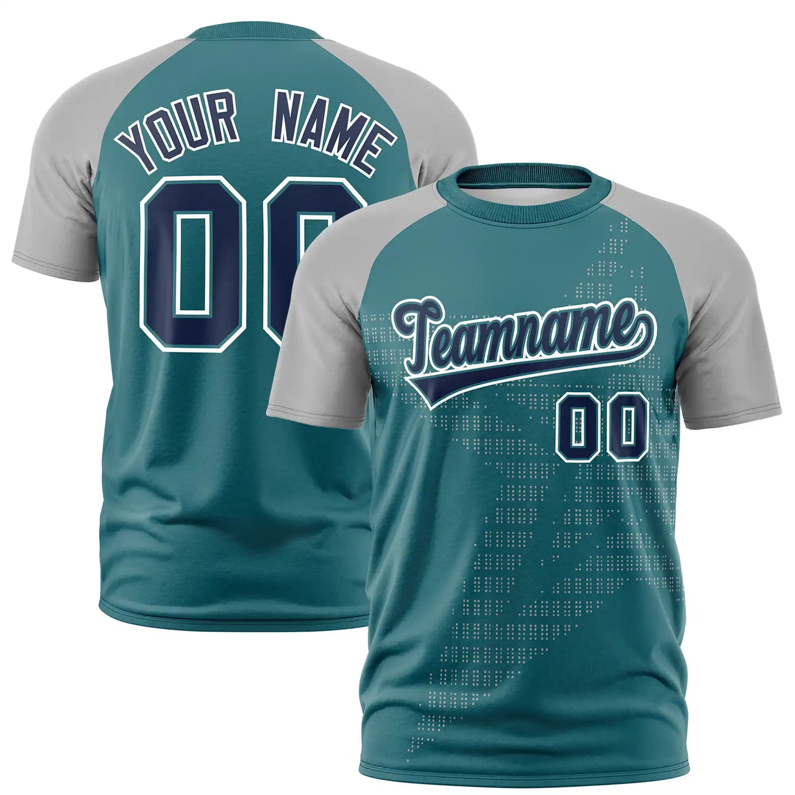 Custom Midnight Green Gray Crew Neck Star Style Design Performance T-Shirt