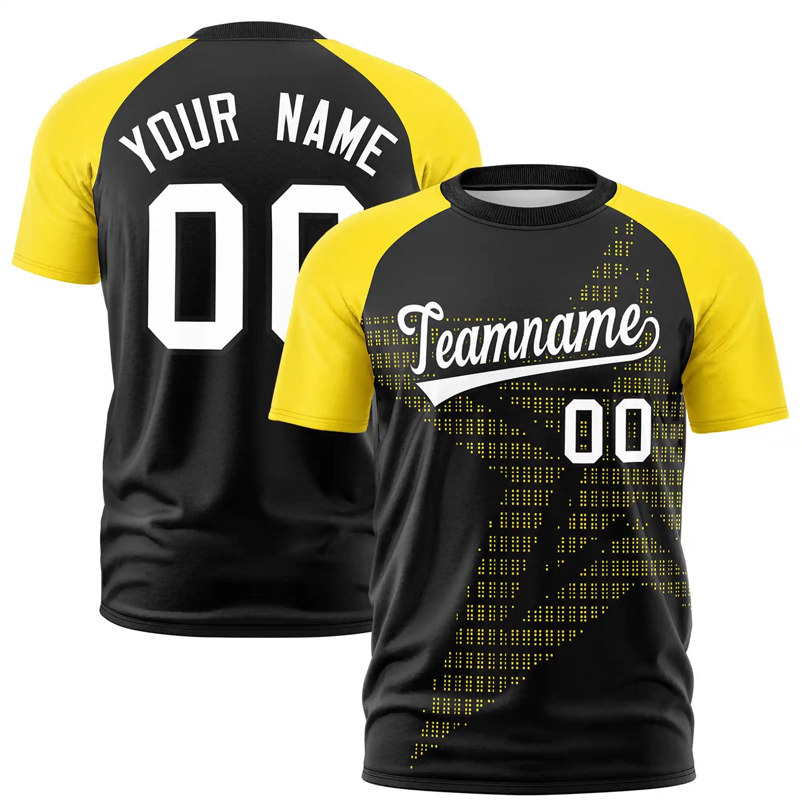 Custom Black Gold01 Crew Neck Star Style Design Performance T-Shirt