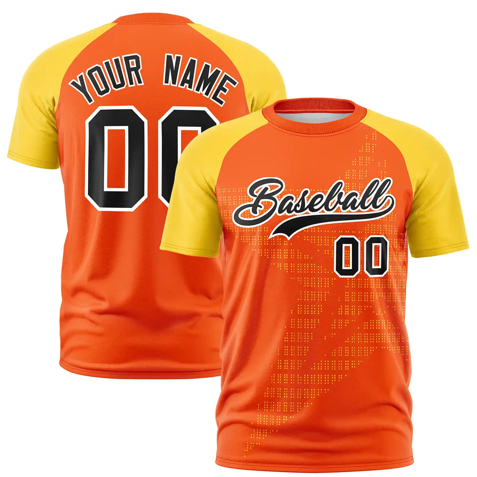 Custom Orange Gold01 Crew Neck Star Style Design Performance T-Shirt