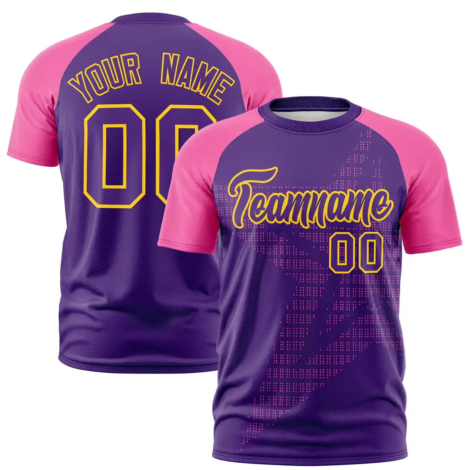 Custom Purple Pink Crew Neck Star Style Design Performance T-Shirt