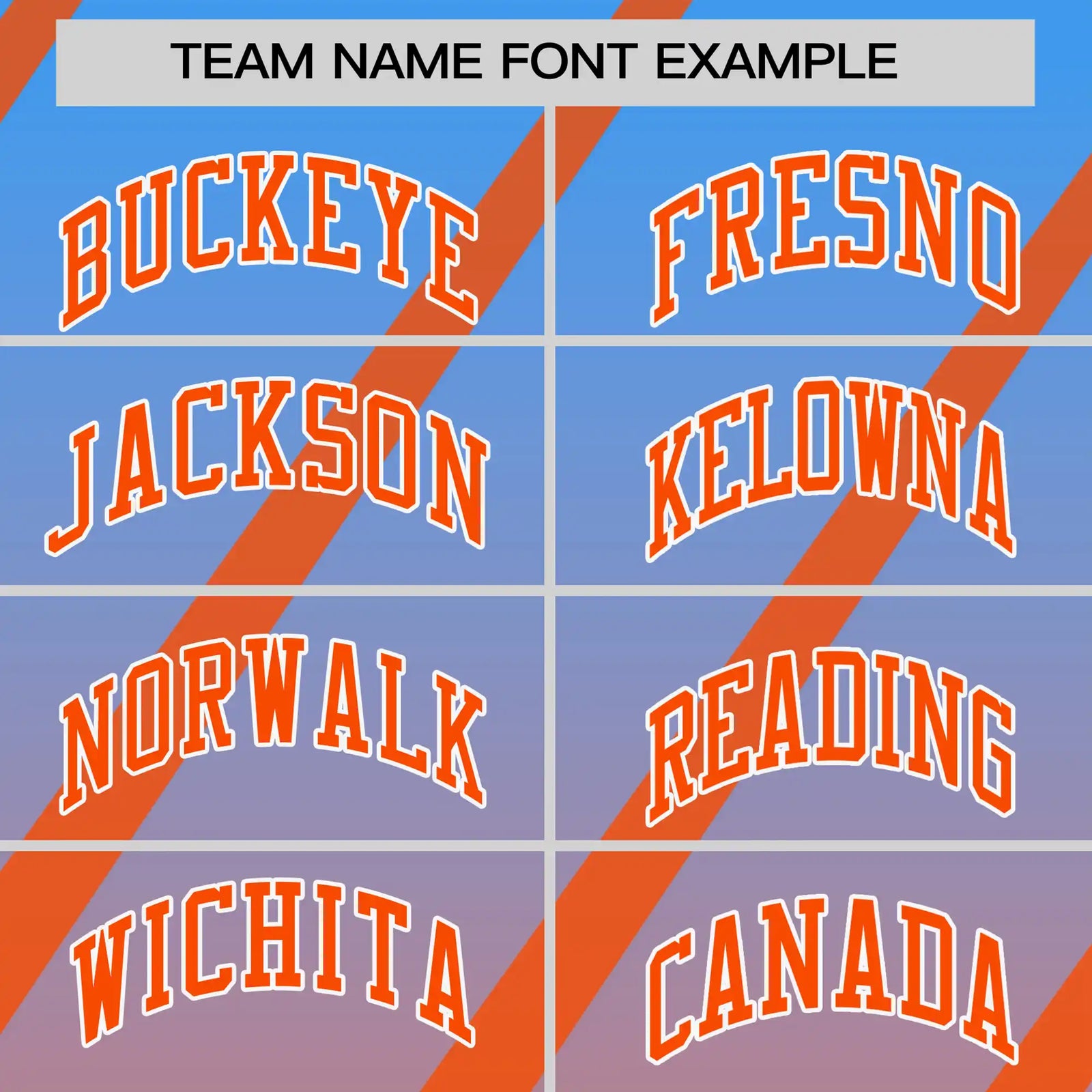 Custom Powder Blue-Orange Gradient Fashion Diagonal Stripe Performance T-Shirt