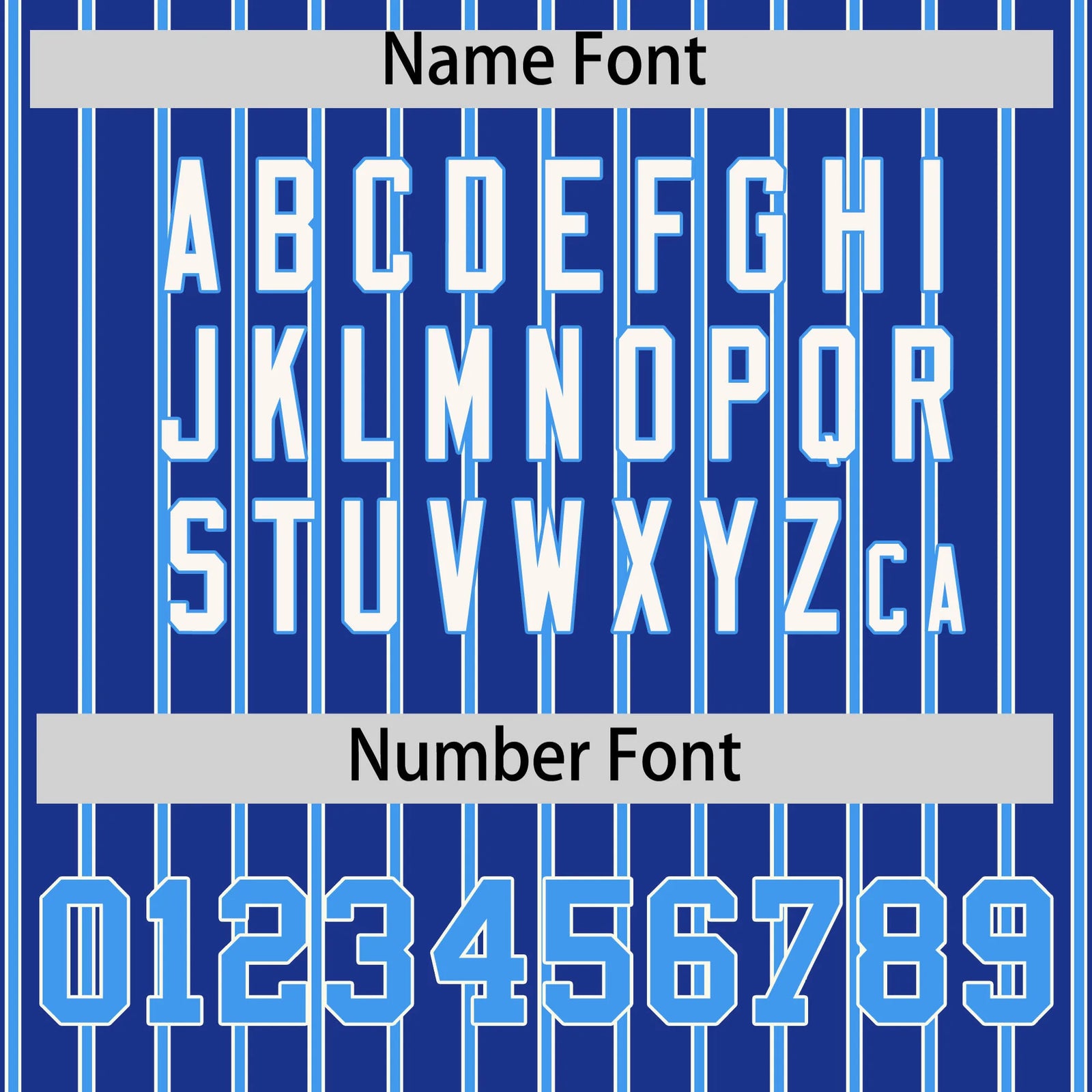 Custom Royal Blue White-Powder Blue Pinstripe Pattern Design Performance T-Shirt
