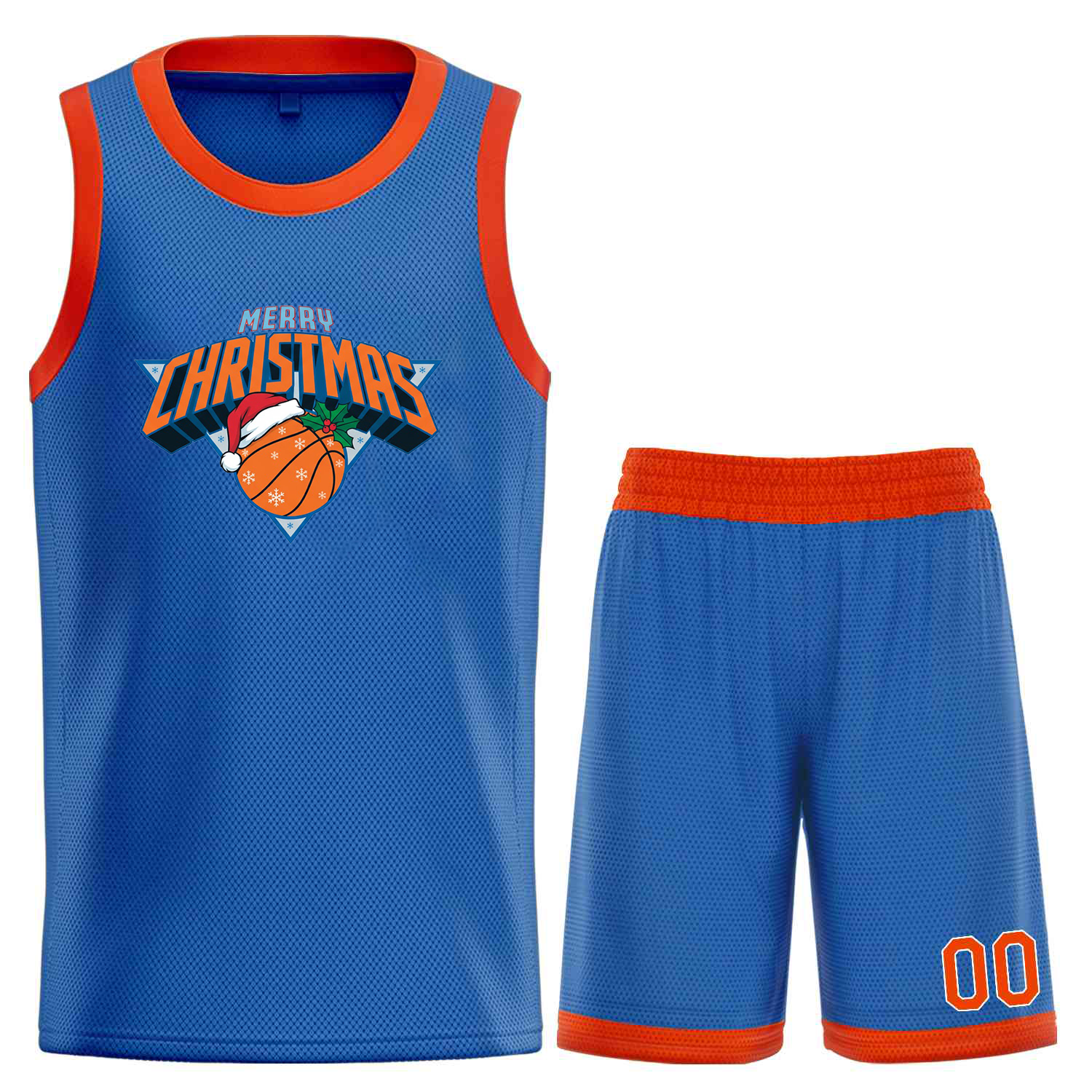 Custom Christmas New York Blue Orange-White Heal Sports Uniform Classic Sets Basketball Jersey