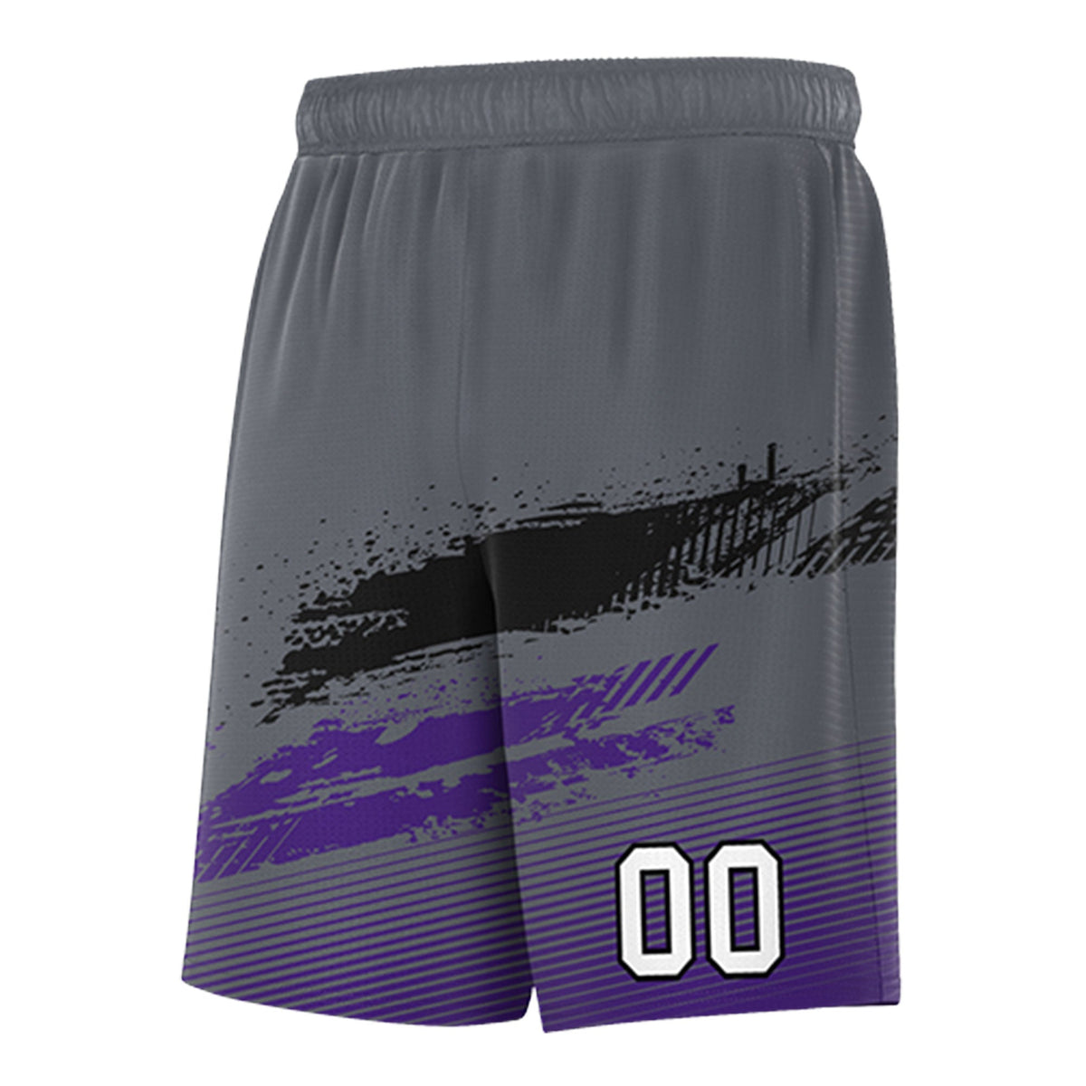 Custom Black Grey and Purple Graffiti Pattern Sports Uniform Basketball Jersey