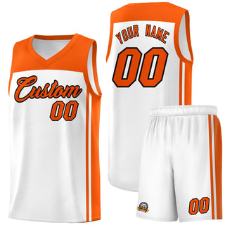 Custom White Orange Classic Sets Sports Uniform Basketball Jersey - Style 1