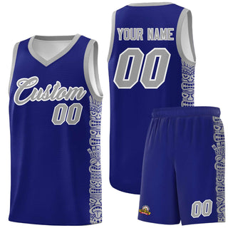 Custom Royal Gray Personalized Indians Pattern Sets Sports Uniform Basketball Jersey - Style 1