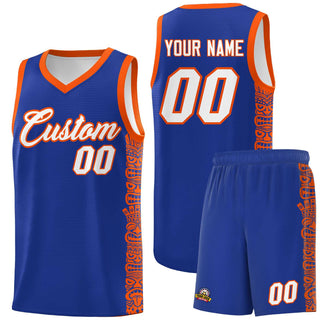 Custom Royal Orange Personalized Indians Pattern Sets Sports Uniform Basketball Jersey - Style 1