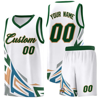 Custom White Gradient Graffiti Pattern Sports Uniform Basketball Jersey - Style 1