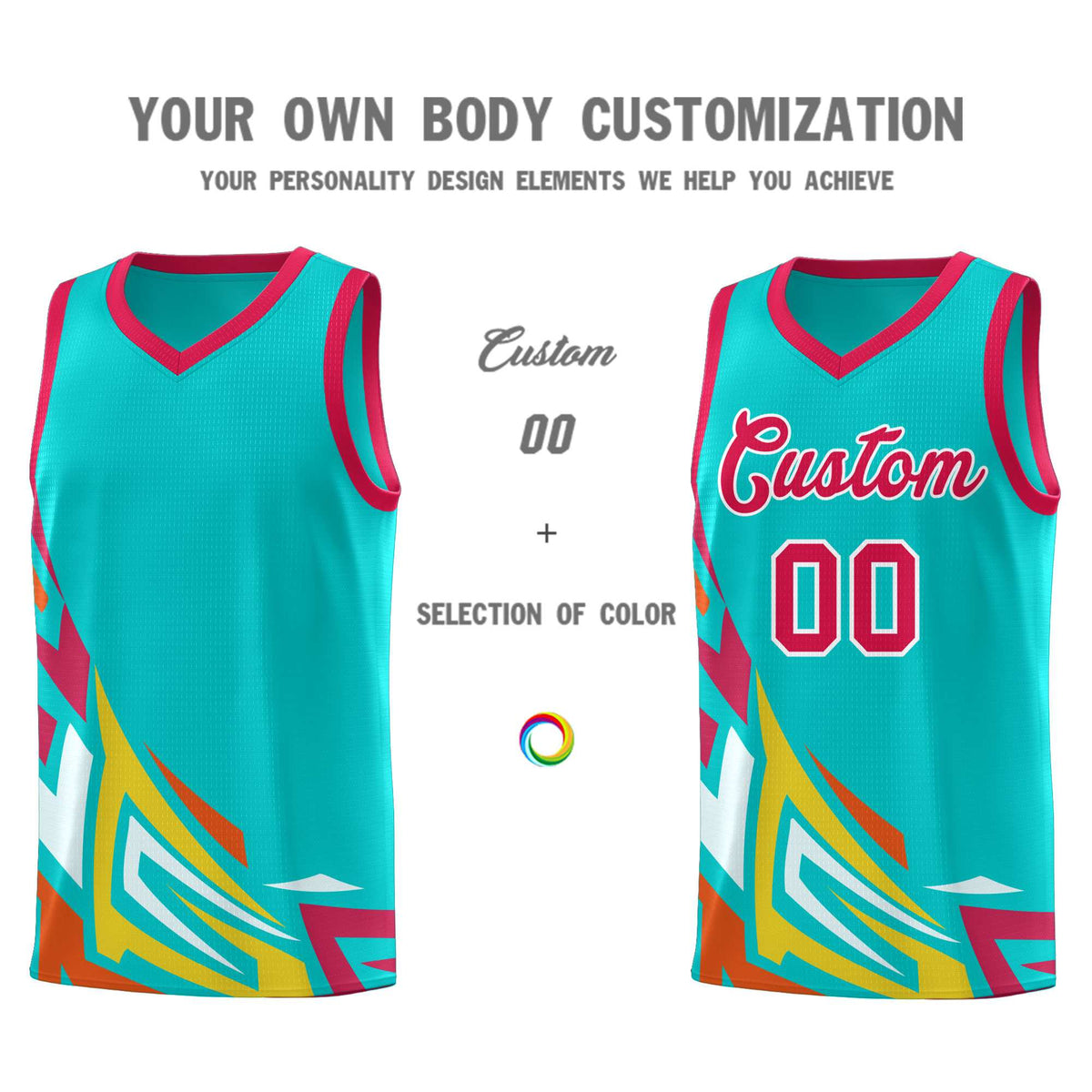 Custom Aqua Gradient Graffiti Pattern Sports Uniform Basketball Jersey