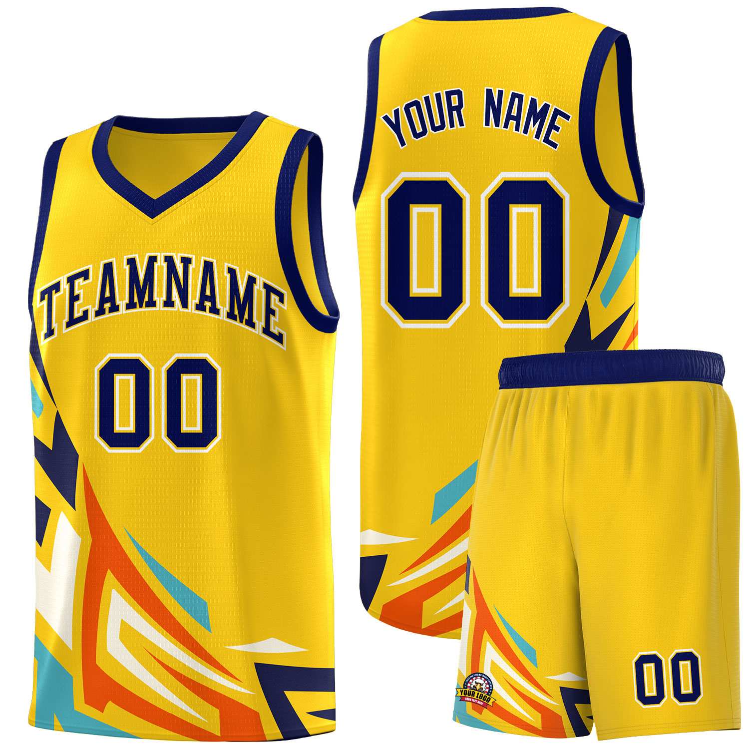 Custom Gold Gradient Graffiti Pattern Sports Uniform Basketball Jersey