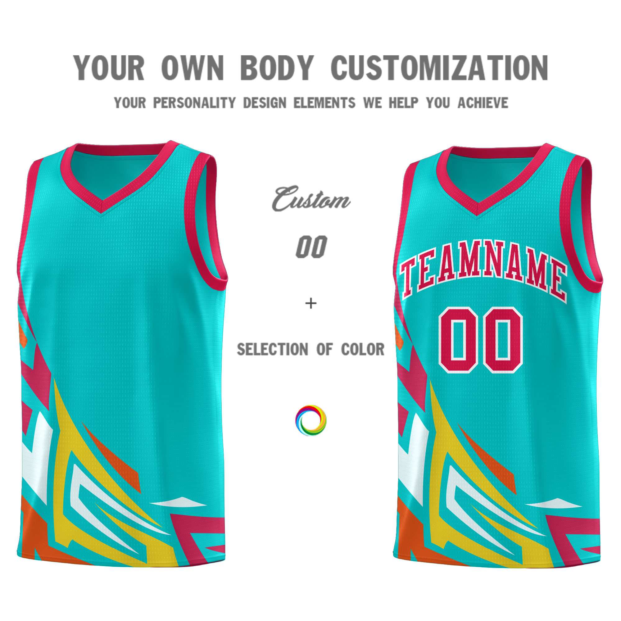 Custom Aqua Gradient Graffiti Pattern Sports Uniform Basketball Jersey