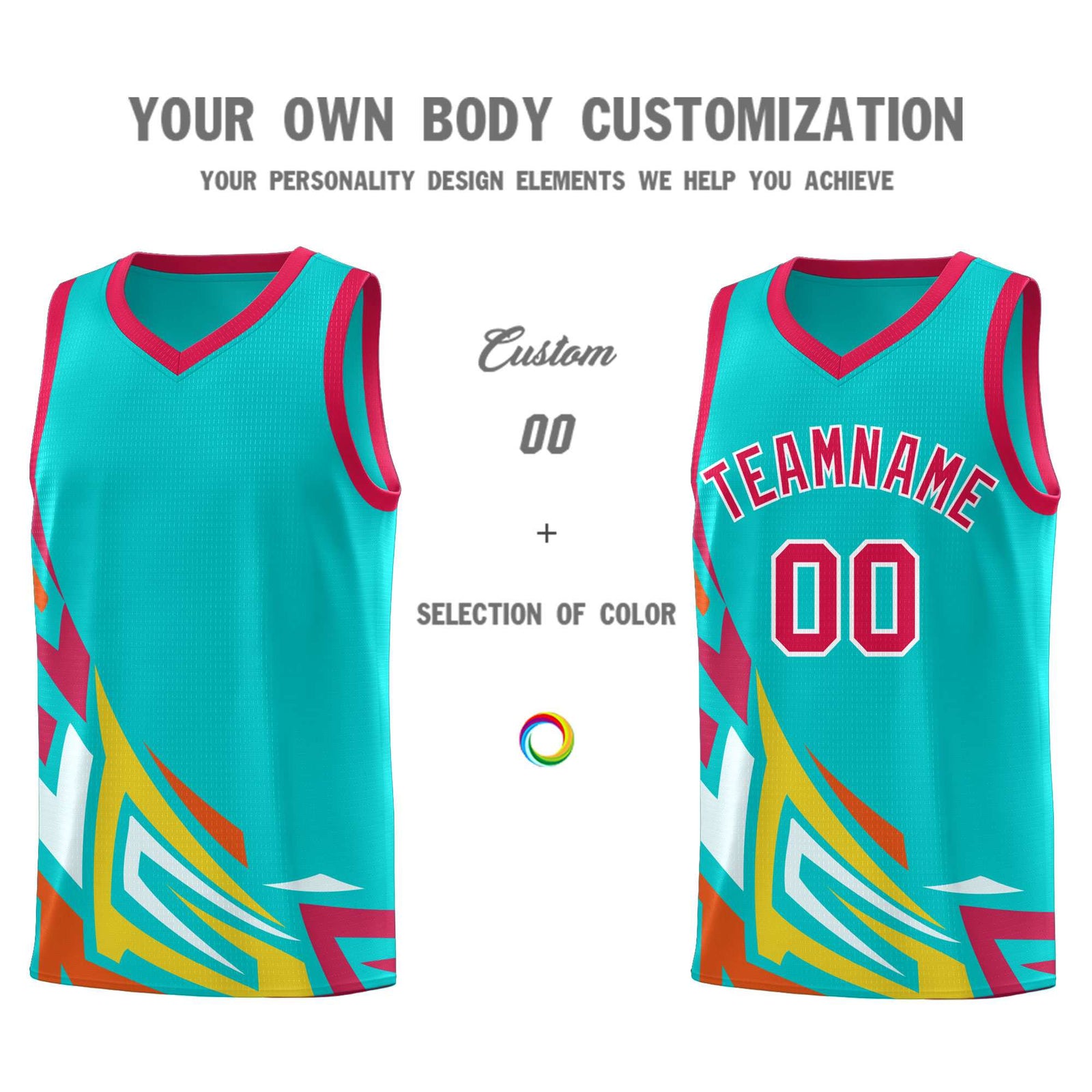 Custom Aqua Gradient Graffiti Pattern Sports Uniform Basketball Jersey
