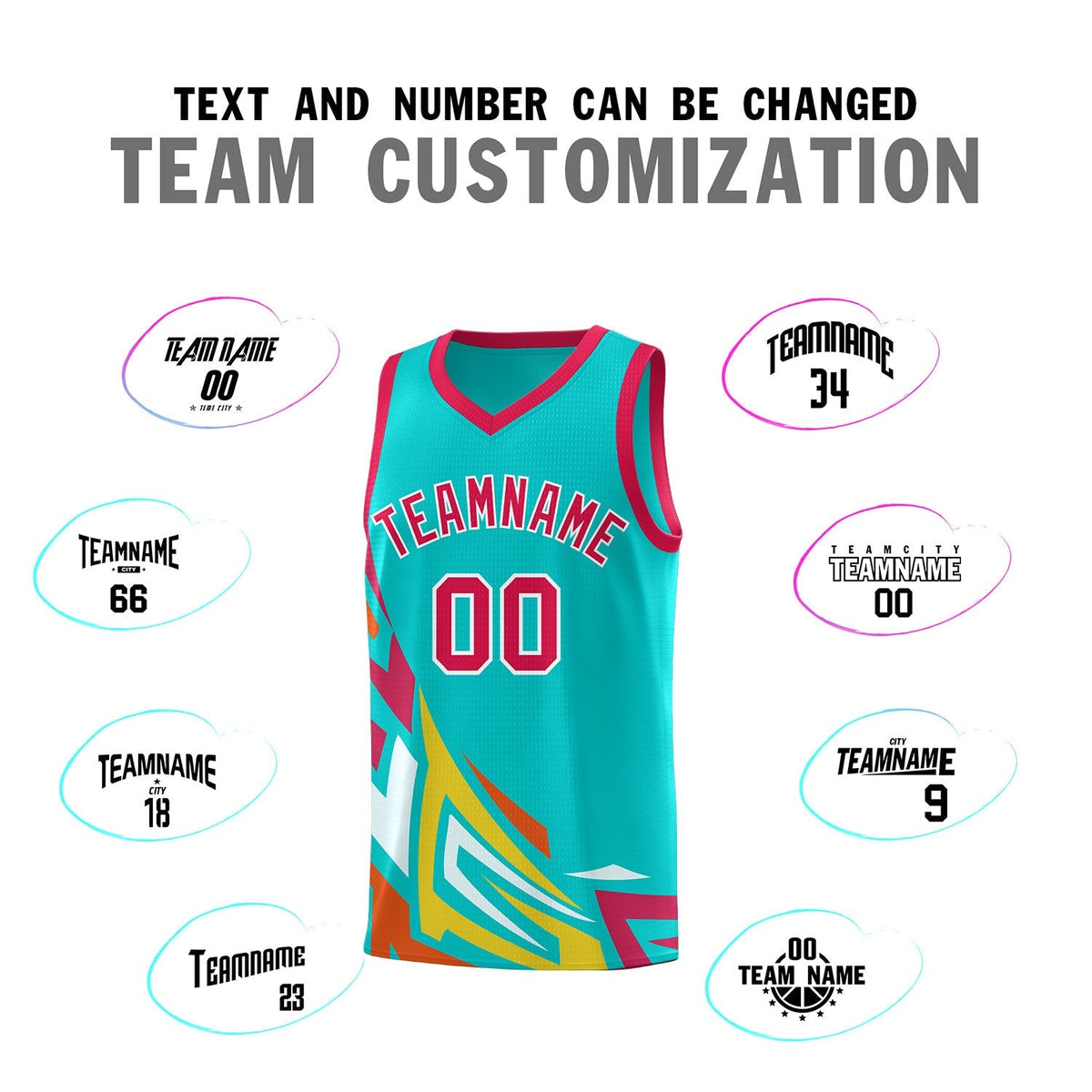 Custom Aqua Gradient Graffiti Pattern Sports Uniform Basketball Jersey