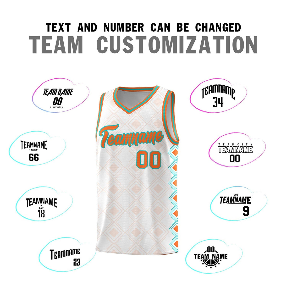Custom White Side Blocks Sports Uniform Basketball Jersey
