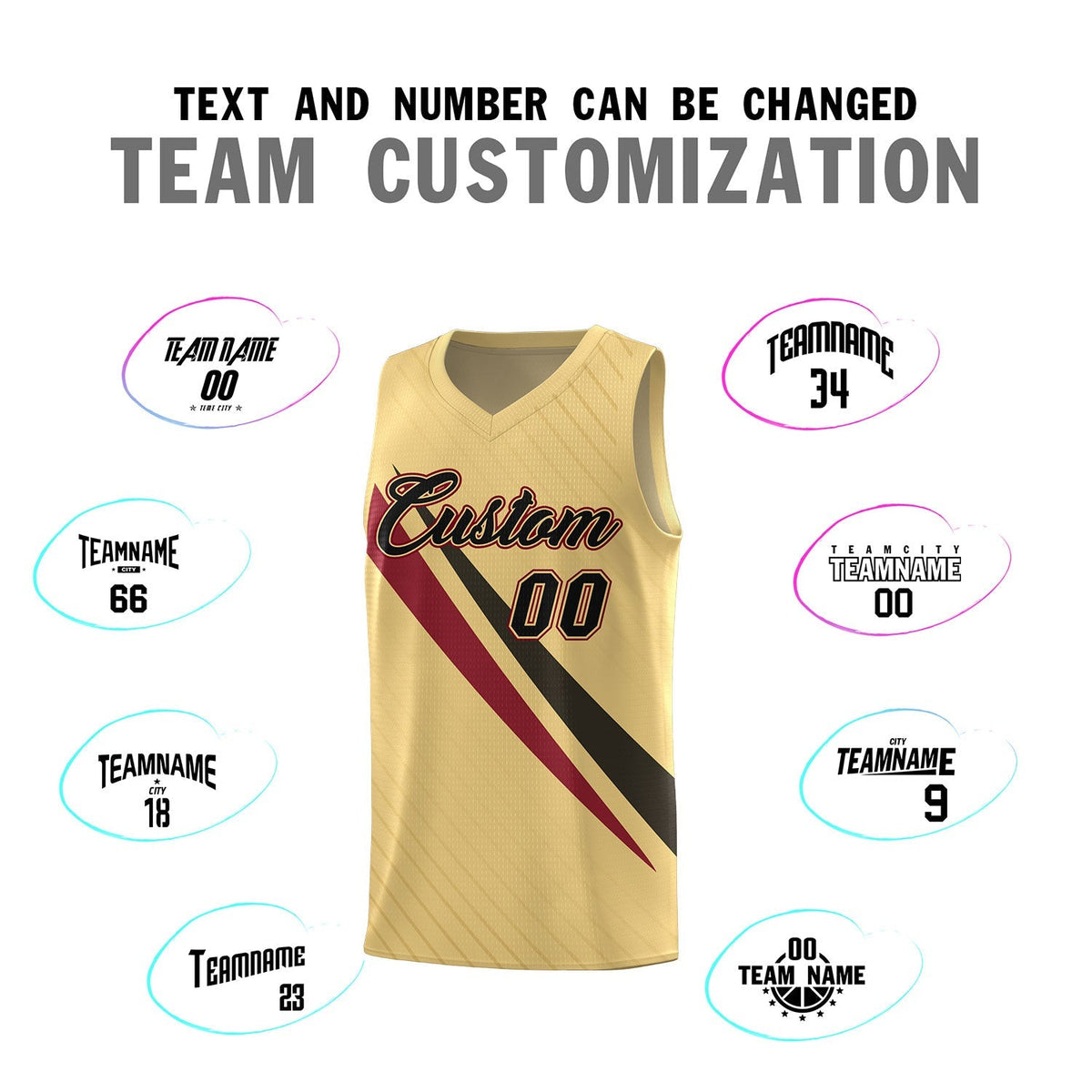 Custom Khaki Diagonal Pinstripe Pattern Color Block Sports Uniform Basketball Jersey