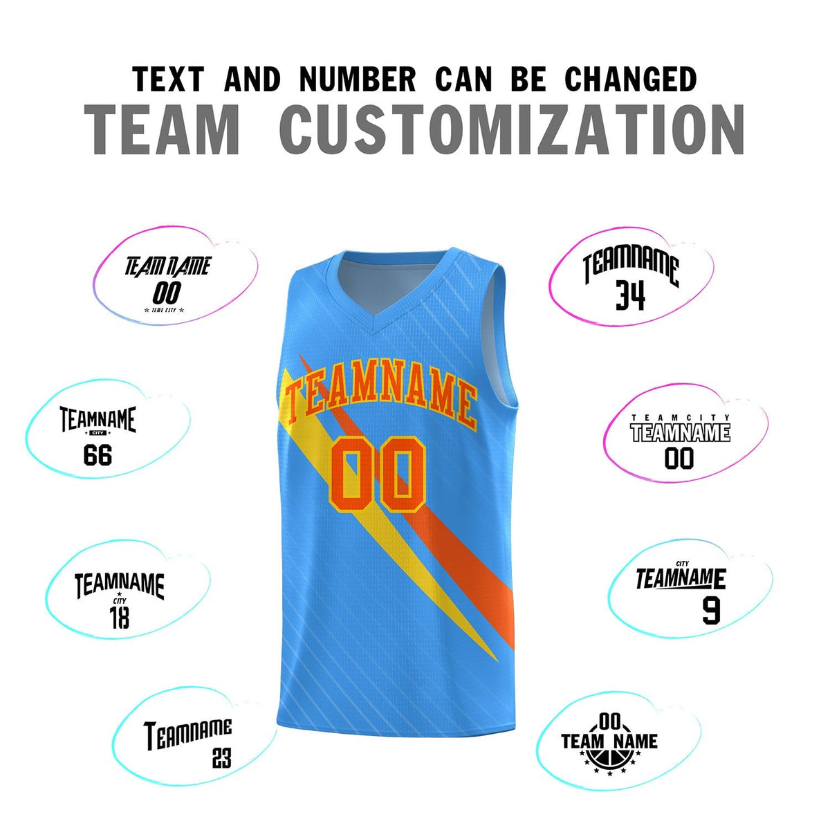 Custom Light Blue Diagonal Pinstripe Pattern Color Block Sports Uniform Basketball Jersey