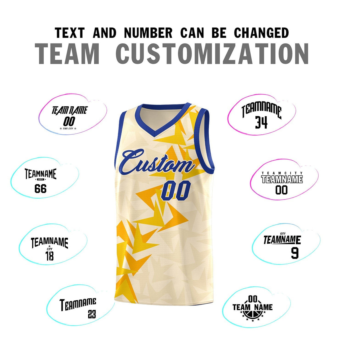 Custom Cream Boomerang Pattern Sets Basketball Jersey