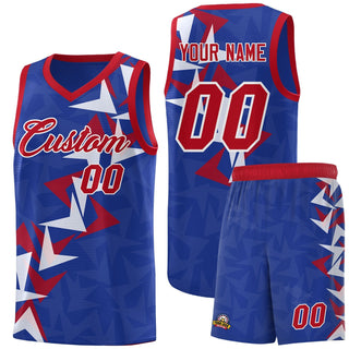 Custom Royal Boomerang Pattern Sets Basketball Jersey - Style 1