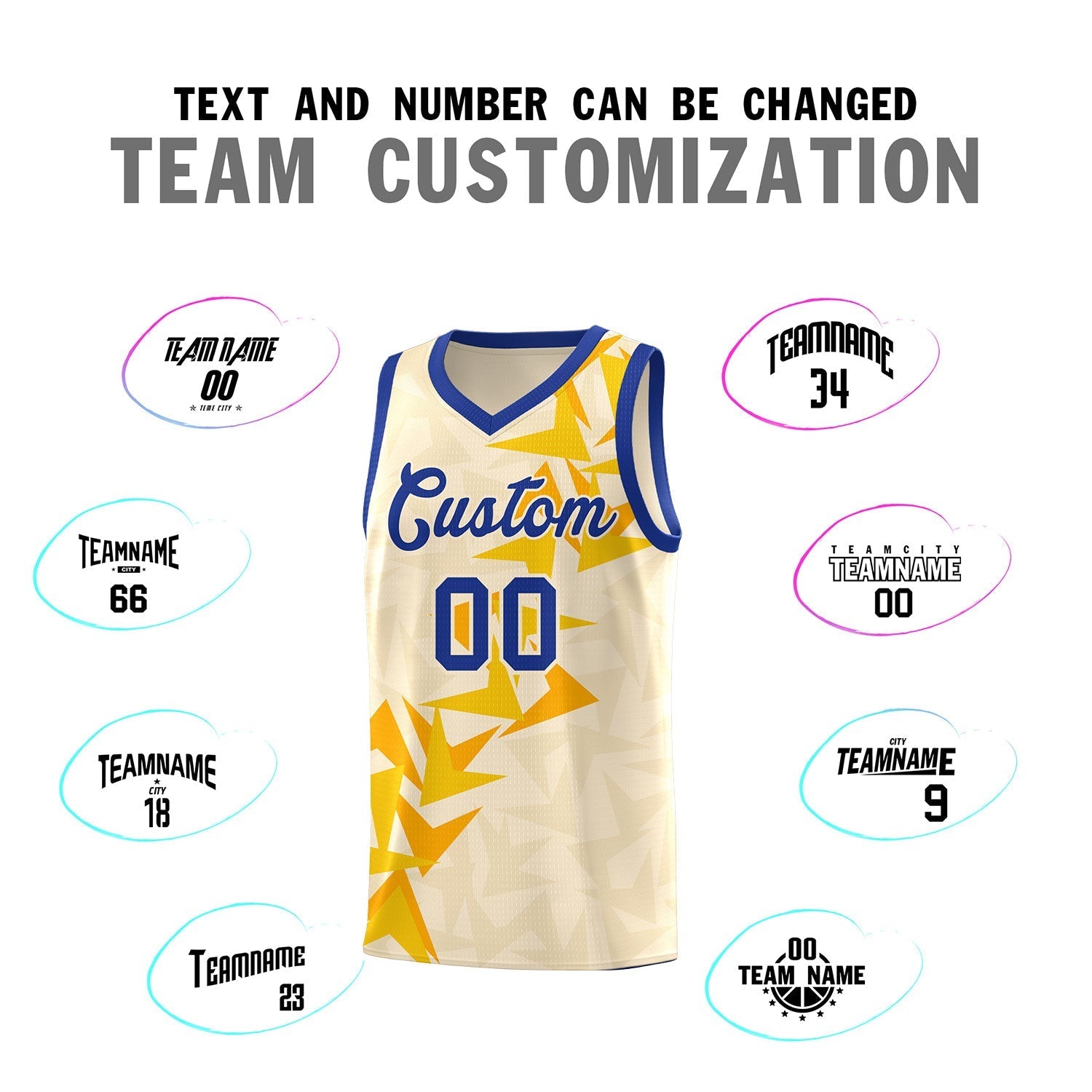 Custom Cream Boomerang Pattern Sets Basketball Jersey